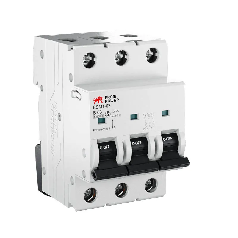 Автоматический выключатель ESM2-63/B20/3 (6kA), 20A, характеристика B, количество полюсов: 3P