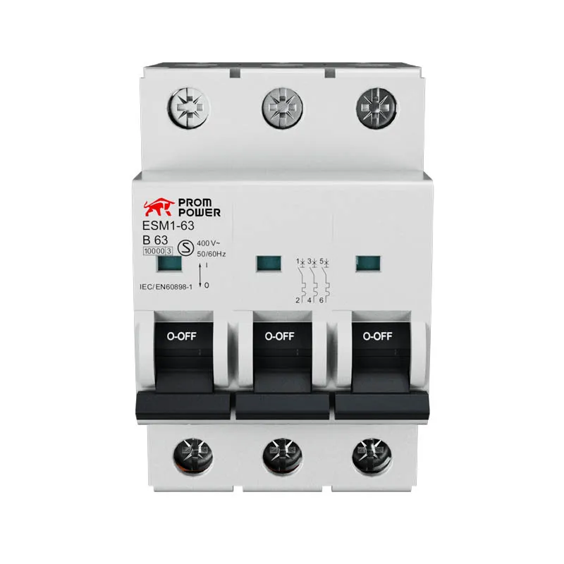 Автоматический выключатель ESM2-63/B20/3 (6kA), 20A, характеристика B, количество полюсов: 3P
