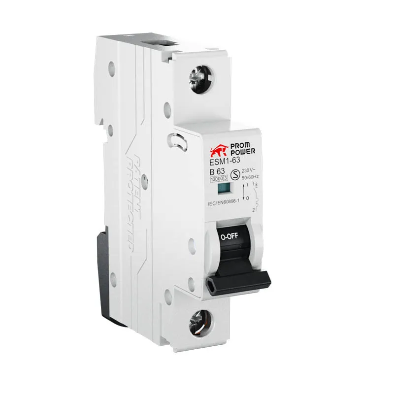 Автоматический выключатель ESM1-63/B25/1 (10kA), 25A, характеристика B, количество полюсов: 1P