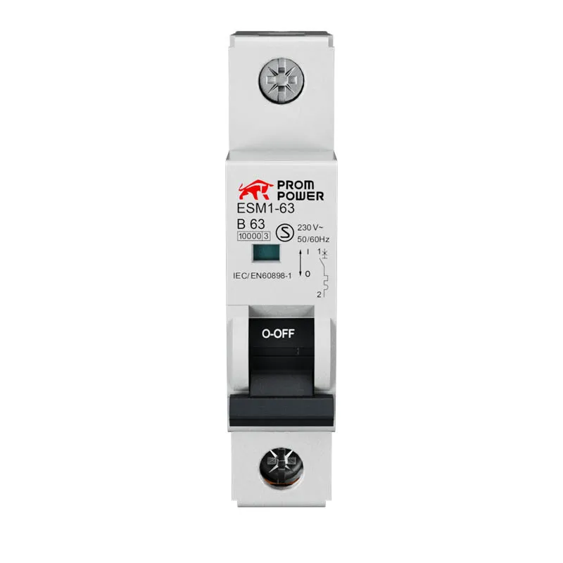 Автоматический выключатель ESM1-63/B25/1 (10kA), 25A, характеристика B, количество полюсов: 1P