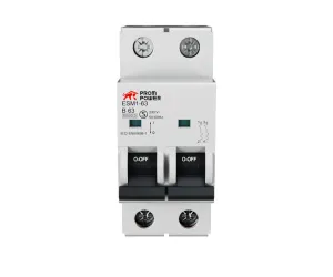 Автоматический выключатель ESM2-63/D3/2 (6kA), 3A, характеристика D, количество полюсов: 2P