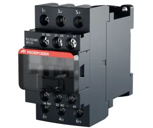 Контактор PROMPOWER PLC1D25BD серии Pulse, ток 25А, 3 полюса, доп контакт 1НО+1НЗ, катушка 24DC