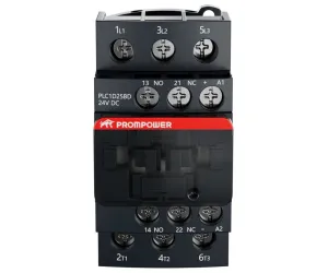 Контактор PROMPOWER PLC1D25BD серии Pulse, ток 25А, 3 полюса, доп контакт 1НО+1НЗ, катушка 24DC