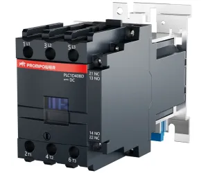 Контактор PROMPOWER PLC1D40BD серии Pulse, ток 40А, 3 полюса, доп контакт 1НО+1НЗ, катушка 24DC