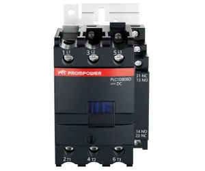 Контактор Prompower PLC1D80BD серии Pulse, ток 80А, 3 полюса, доп контакт 1НО+1НЗ, катушка 24DC