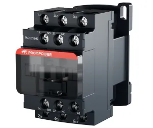 Контактор PROMPOWER PLC1D18M7 серии Pulse, ток 18А, 3 полюса, доп контакт 1НО+1НЗ, катушка 230AC