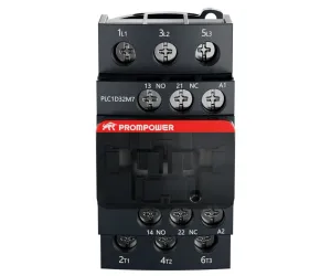 Контактор PROMPOWER PLC1D32M7 серии Pulse, ток 32А, 3 полюса, доп контакт 1НО+1НЗ, катушка 230AC