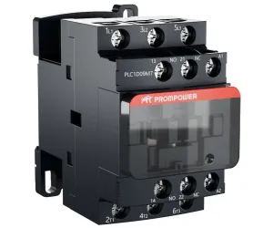 Контактор PROMPOWER PLC1D09M7 серии Pulse, ток 9А, 3 полюса, доп контакт 1НО+1НЗ, катушка 230AC