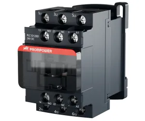 Контактор PROMPOWER PLC1D12BD серии Pulse, ток 12А, 3 полюса, доп контакт 1НО+1НЗ, катушка 24DC