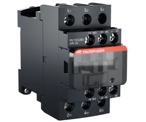 Контактор PROMPOWER PLC1D32BD серии Pulse, ток 32А, 3 полюса, доп контакт 1НО+1НЗ, катушка 24DC