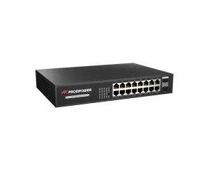 Промышленный коммутатор PROMPOWER PPS-1G18230, 18 портов, 16*10/100/1000M RJ45 POE + 2*10/100/1000M