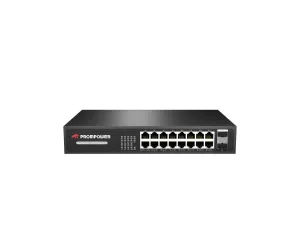 Промышленный коммутатор PROMPOWER PPS-1G18230, 18 портов, 16*10/100/1000M RJ45 POE + 2*10/100/1000M