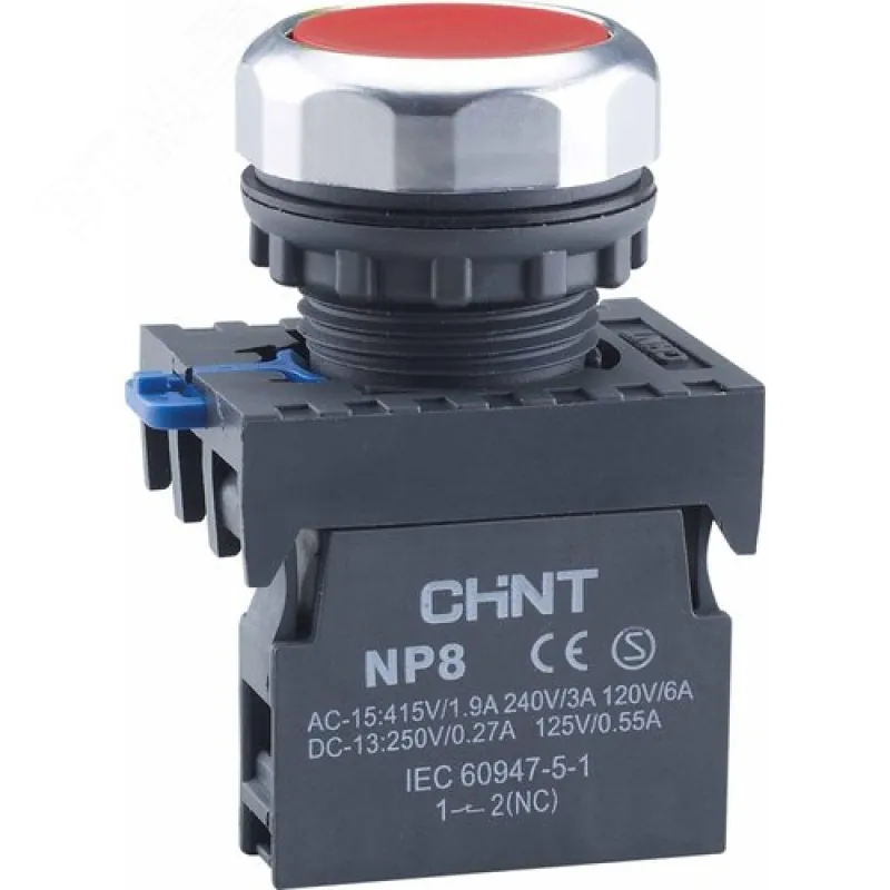 Кнопка управления NP8-11BND/4 с подсветкой, красная , 1НО+1НЗ, АС110В-230В(LED) IP65 667124