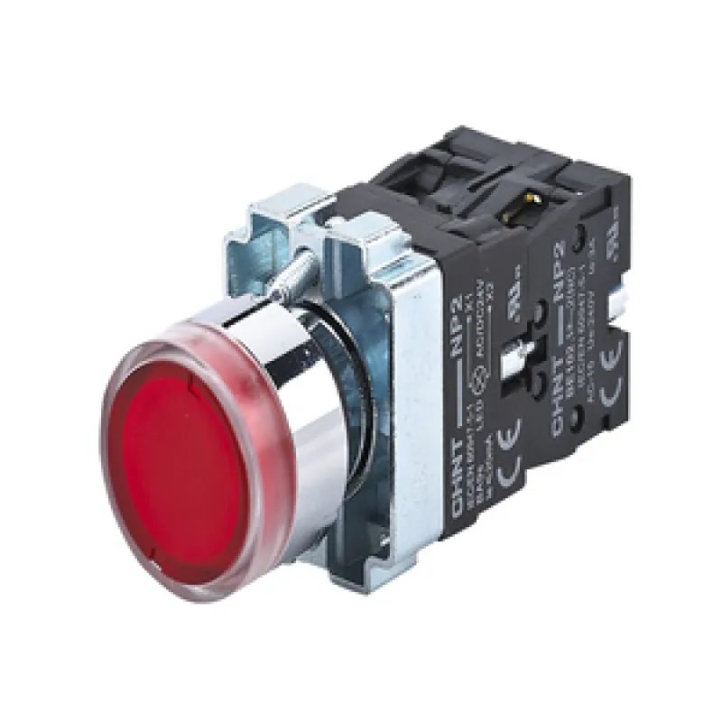 Кнопка управления NP2-BW3465 плоская, красная, 1НО+1НЗ, AC/DC230В (LED), IP40 574366