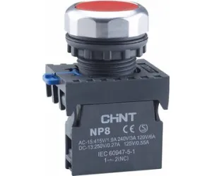 Кнопка управления NP8-01BN/4 без подсветки, самовозв., красный, 1НЗ, IP65 667231