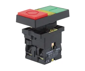 Двойная кнопка NP2-EW8465 черный корпус, 1НО+1НЗ, AC/DC220В (LED), IP40 575344