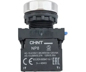 Кнопка управления NP8-10BND/3 1НО зеленая AC110В-220В(LED) IP65 667251