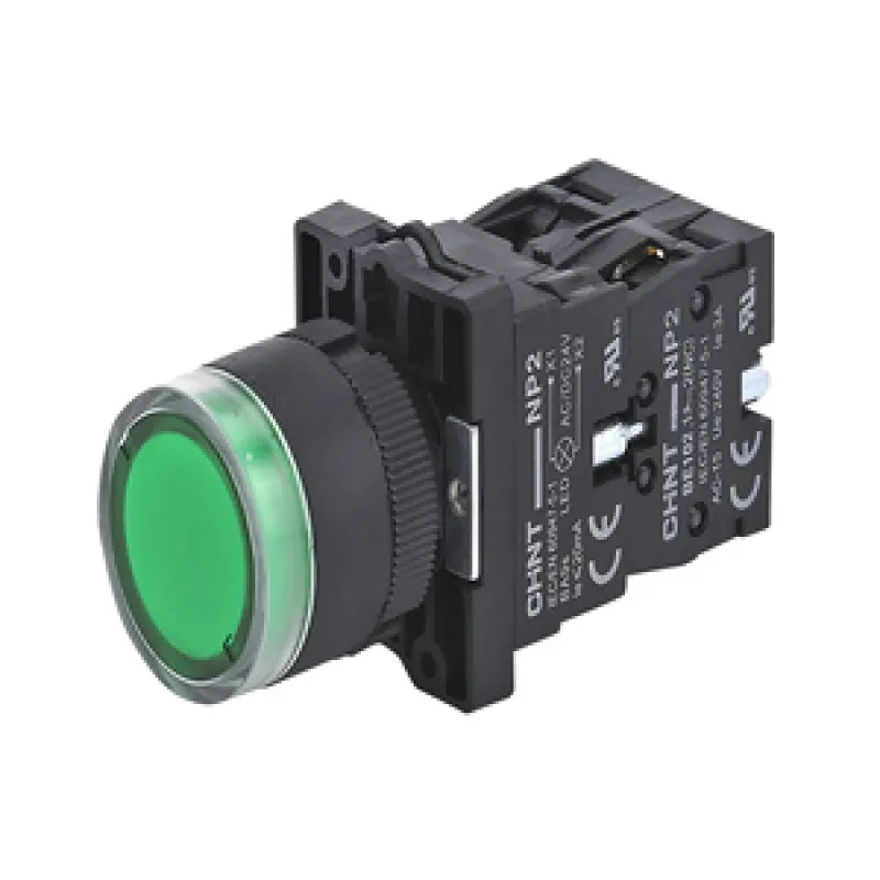 Кнопка управления NP2-EW3365 1НО+1НЗ зеленая AC/DC230В(LED), IP40 575718