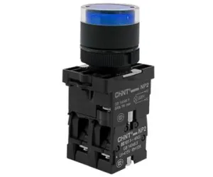 Кнопка управления NP2-BW3665 плоская, синяя, 1НО+1НЗ, AC/DC230В (LED), IP40 575725