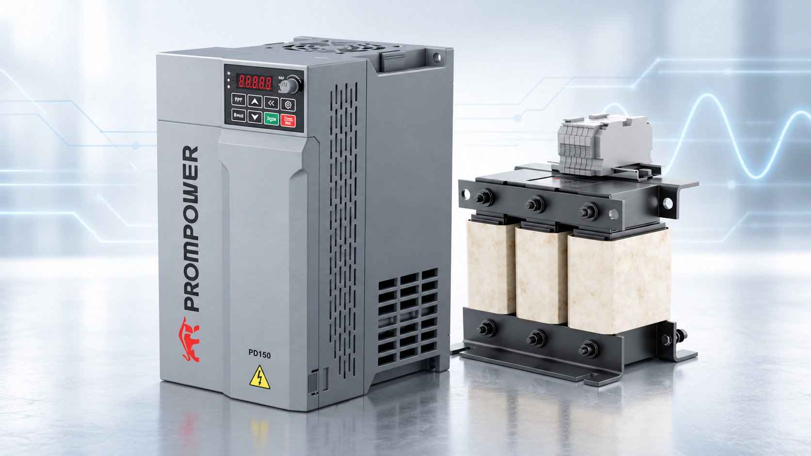 Частотный преобразователь PROMPOWER PD150 и сетевой дроссель